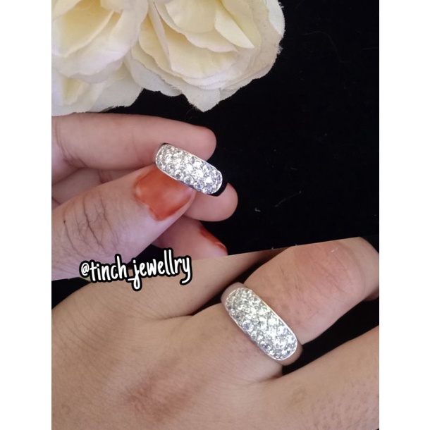 Cincin Rhodium Warna Silver/Putih