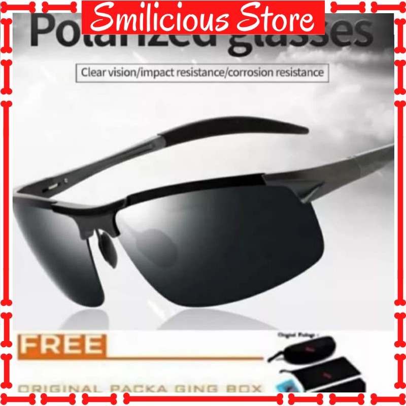 Kacamata Anti Silau Polarized Anti Uv 400 - Lensa Hitam