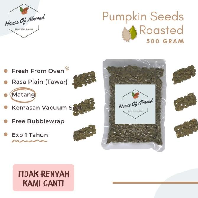 

Pumpkin Seeds Roasted (Matang Panggang) 500Gr Biji Labu Kuning Kupas