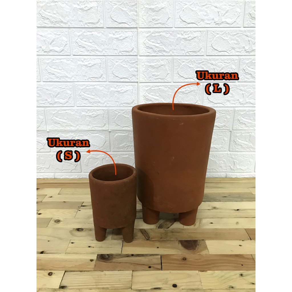 Pot Gerabah Terracotta / NF Kaki Tabung 25 S (D = 11 T = 15)