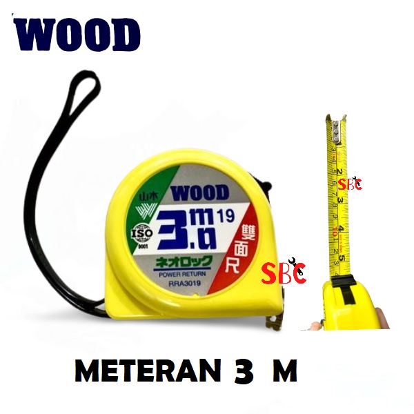 WOOD Meteran 3M 3 Meter Taiwan