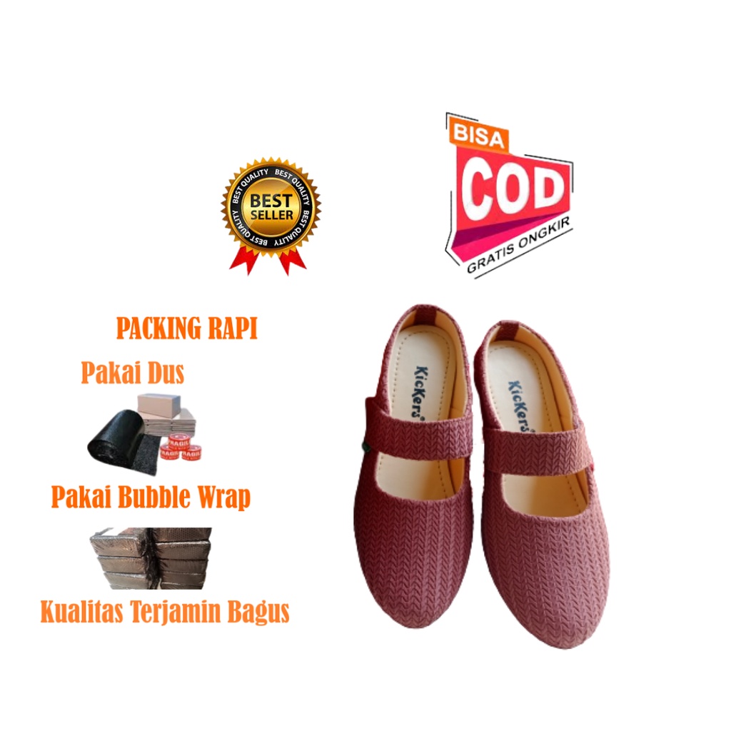 Sepatu Selop Slip On Kickers Wanita Bahan Rajut Impor | sepatu selop slip on wanita | sepatu selop wanita rajut kekinian import | selop rajut