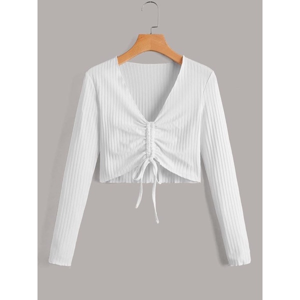 BLOUSE CROP - BLOUSE KOREA - MANSOA BLOUSE