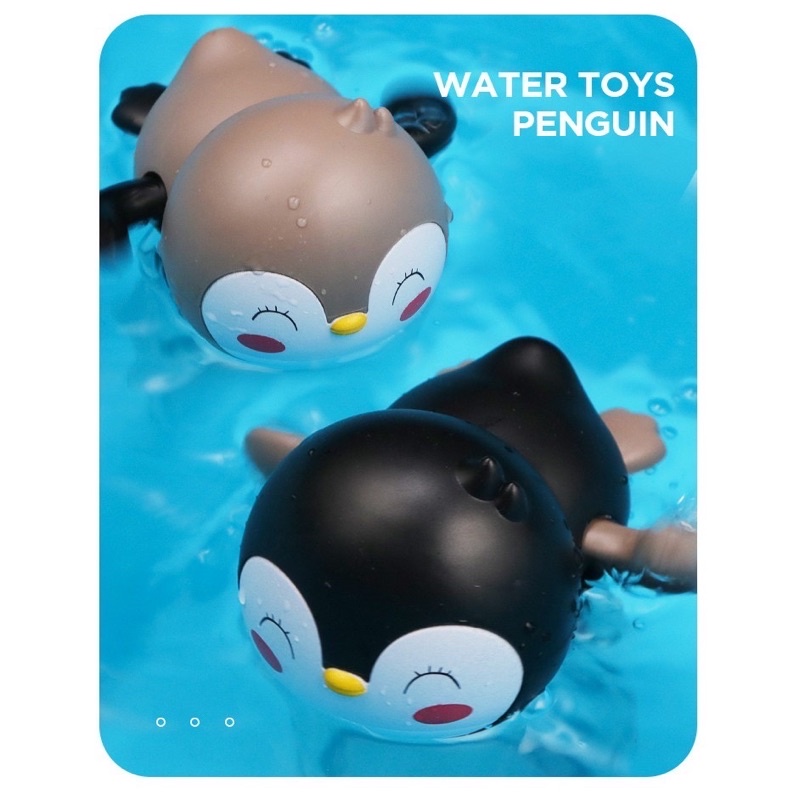Mainan Mandi Anak bayi kura kura ikan katak bebek bergerak di air-Pinguin Merem Random