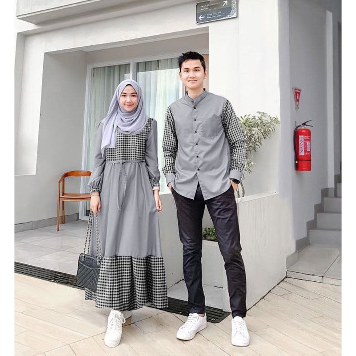 COUPLE CP DAMARA FASHION WANITA PRIA SEPASANG / GAMIS DRES PESTA / PAKAIAN MUSLIM MODEL TERBARU TERLARIS