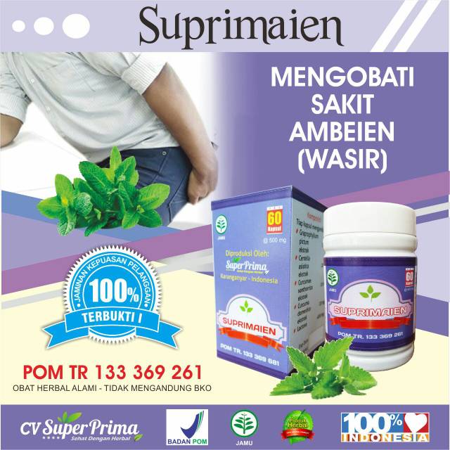 HERBAL EXTRAK KAPSUL AMBAIEN ISI 60 SOLUSI ATASI WASIR