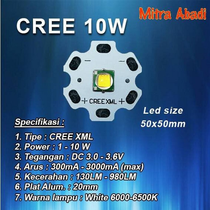 HPL CREE 10W Putih/White XML Diameter 20 mm