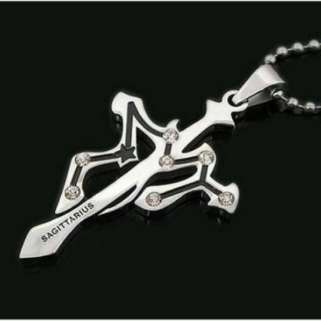 Kalung cowok / kalung cewek / kalung zodiak /kalung murah/ kalung titanium/ kalung sagitarius