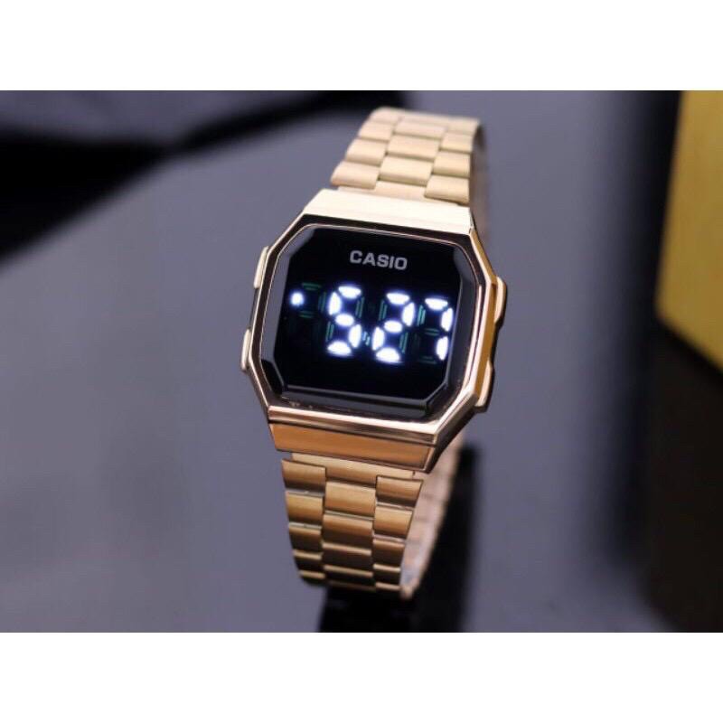Casio A-168W Touch Watch Display Rosegold