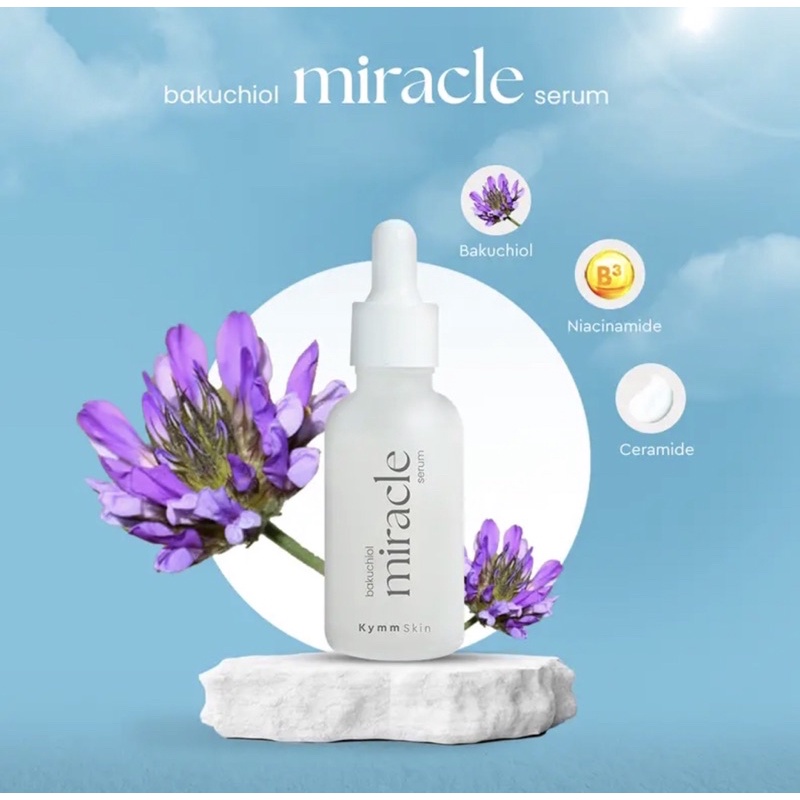 READY! BAKUCHIOL MIRACLE SERUM BY KYMMSKIN EFFORTLESS PENGGANTI RETINOL SERUM BAKUCHIOL SERUM VIRAL EFFORTLESS
