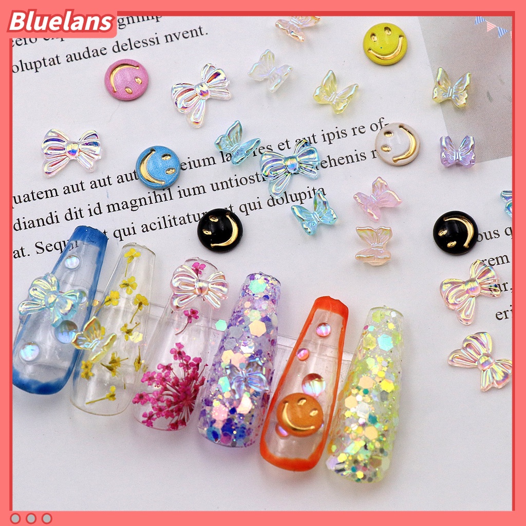 (In Stock) Kacamata Hitam Lensa Warna Warni ♡1 Kotak Ornamen Pita Aurora 3D Bahan Akrilik Glitter Untuk Dekorasi Kuku Wanita