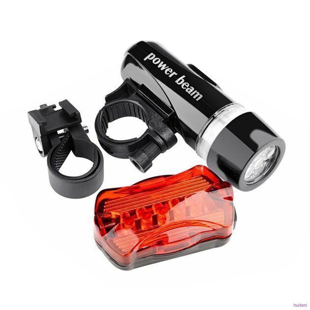 Bike Front Rear Light Set LED Headlight Flashlight Taillight Set Night Cycling Bicycle Lamp Kit huiteni