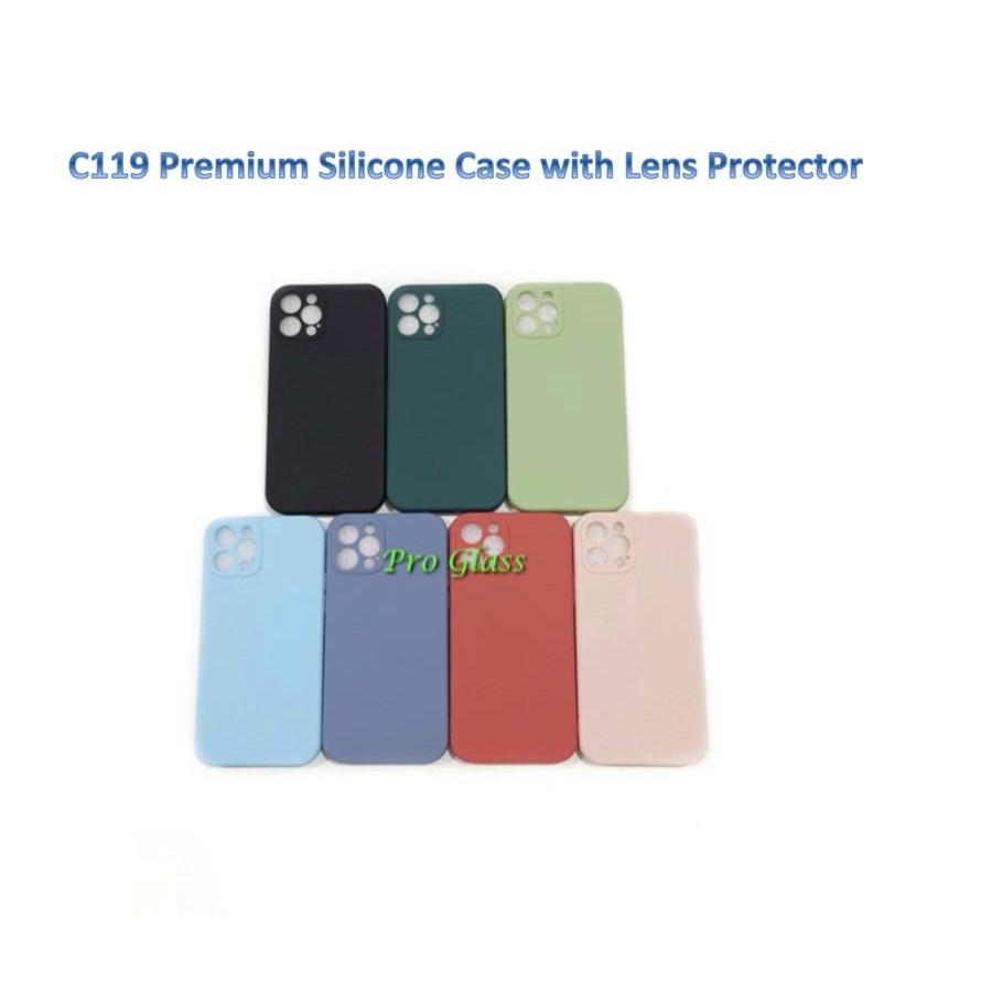 C119 Iphone 12  / 12 MINI / 12 PRO / 12 PRO MAX Doff Silicone Case + Lens Protection