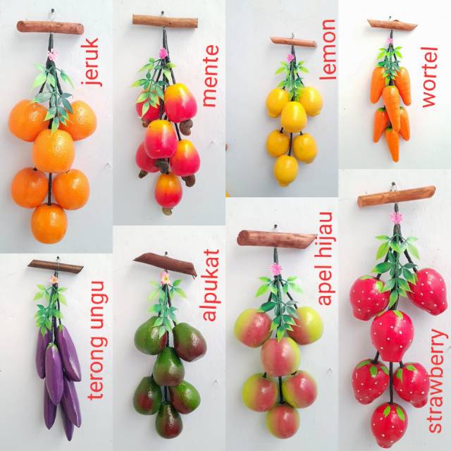 [NK] Buah Kayu Hiasan Dinding-Buah Gantung-Buah Imitasi