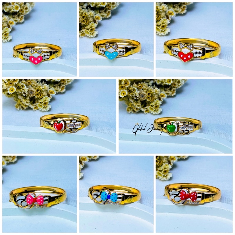 GELANG BANGKOK ANAK PERAK ASLI LAPIS EMAS 24K S925 CC297