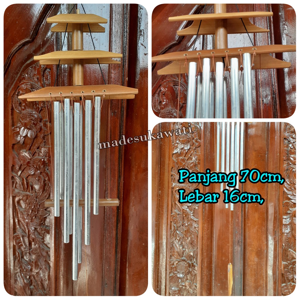 Krincingan wind chime Lonceng nyaring bel bambu aluminium kerajinan tradisional