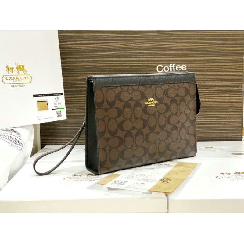 clutch bag wanita coach semi ori import