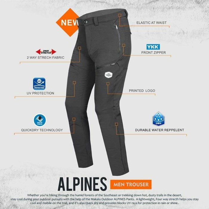 Murah Celana Panjang Outdoor/Harian Makalu Outdoor - Alpines Pria Original Sale