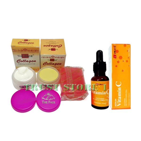 Paket Cream Collagen The Face Original + Sabun & Serum Vit C