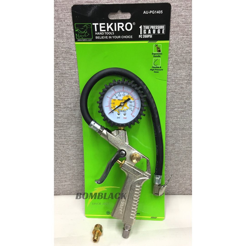 Inflator 3 Fungsi TEKIRO Isi Ukur Buang Angin Ban Tire Pressure Gauge