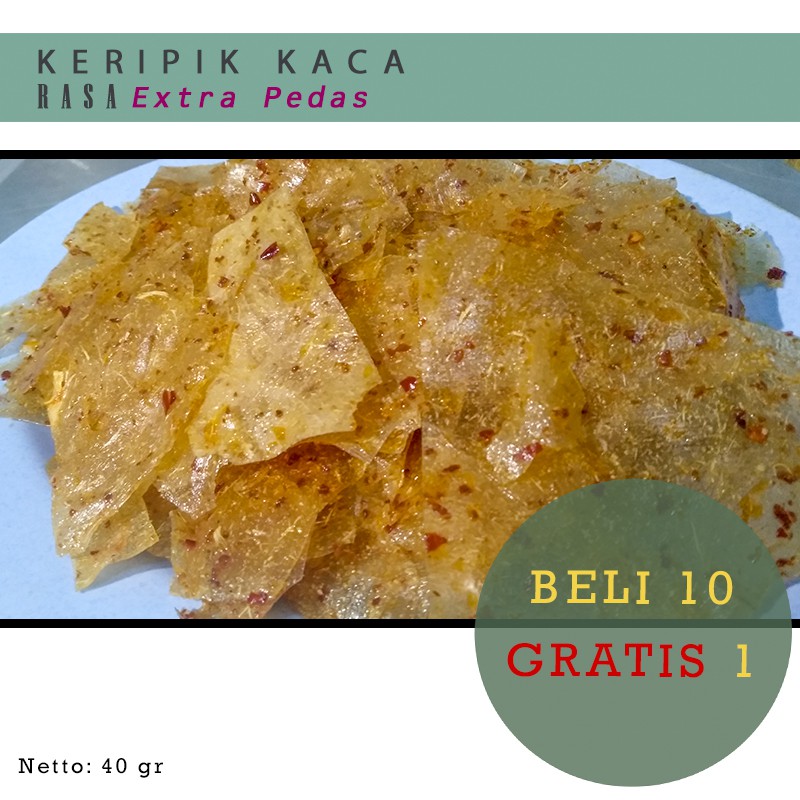 

KERIPIK KACA, KERIPIK BELING RASA EXTRA PEDAS MURAH BELI 10 GRATIS 1