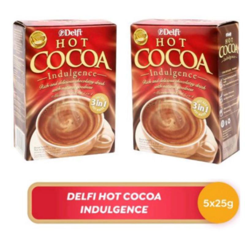 

Delfi Hot Cocoa Indulgence 3 in 1 - Minuman Serbuk cokelat Box 5's x 25gr