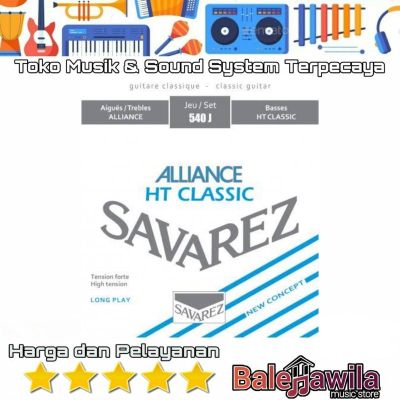 Senar Gitar Nylon Savarez 540 J 540J Alliance Ht Classic Ori