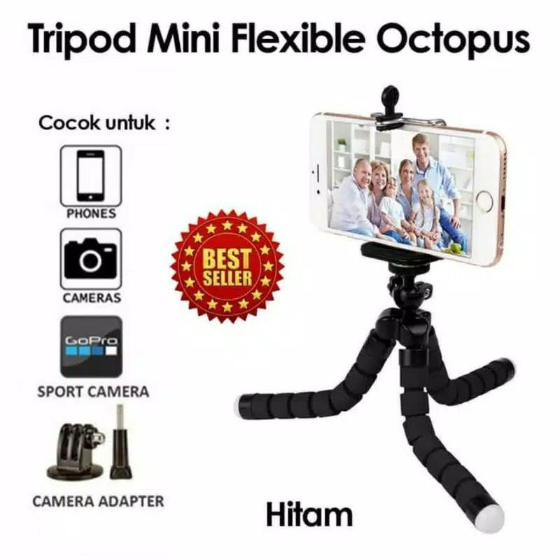 Tripod Gorila + bonus holder U Aksesoris hp android smartphone murah