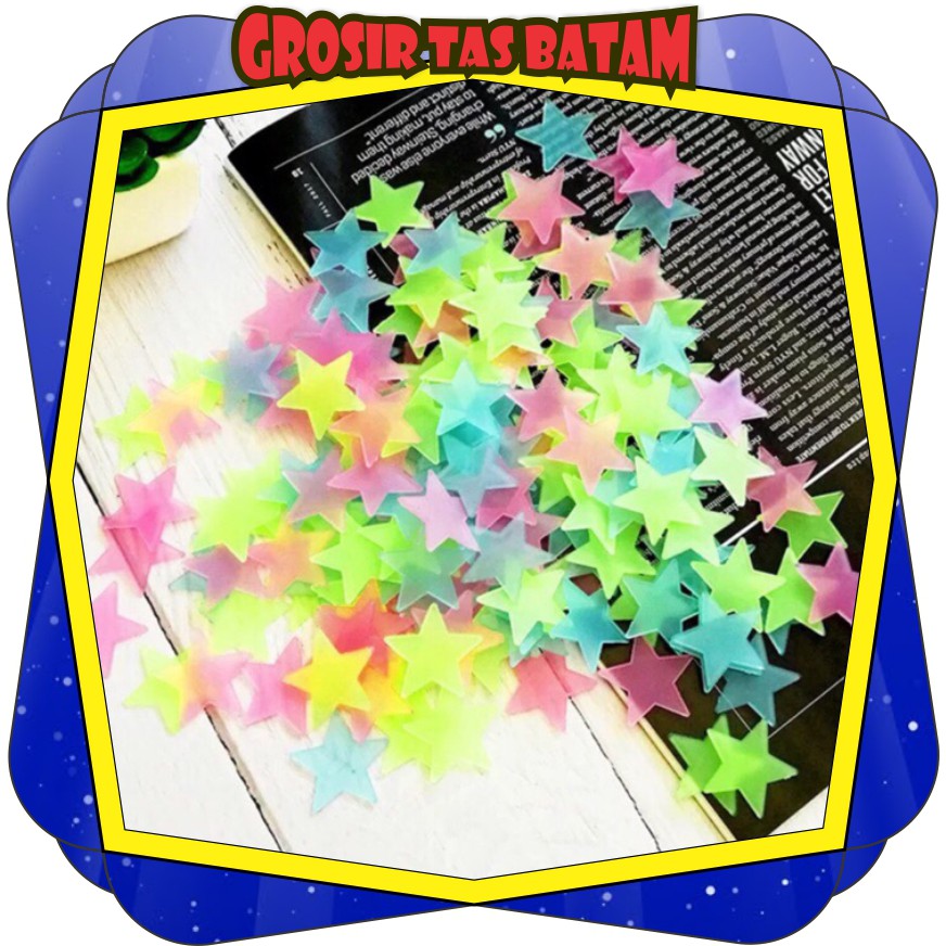 GTB  R007 104 100pcs pack Stiker Dinding Lampu  Bintang  