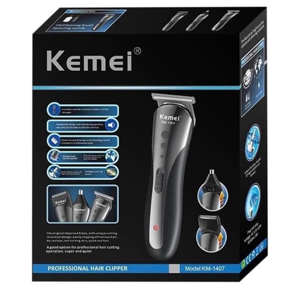 KEMEI KM 1407 Cliper 3 in 1 ORIGINAL HAIR CLIPPER ALAT CUKUR