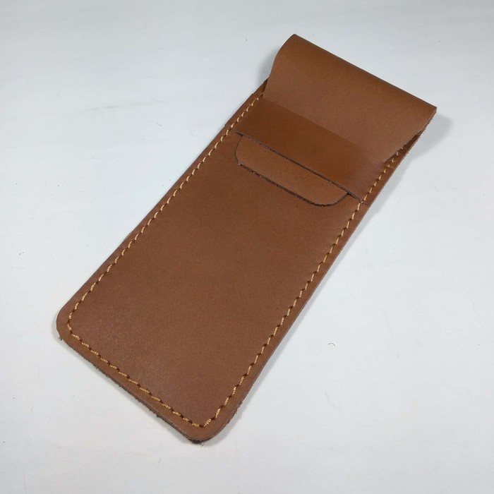 

tempat pensil kulit warna tan pencil case wallet