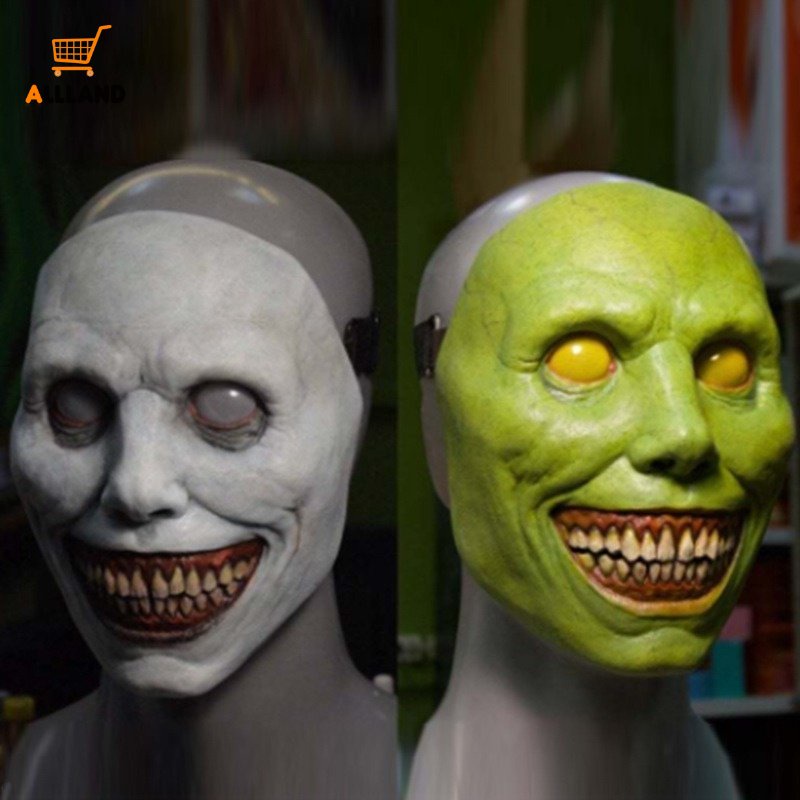 Topeng Setan Wajah Tersenyum Bahan Latex Untuk Kostum Halloween