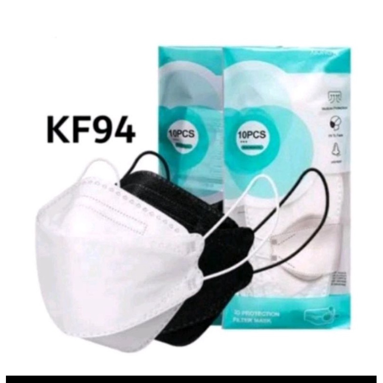 MASKER KF94 PUTIH - HITAM 4 Ply | Premium