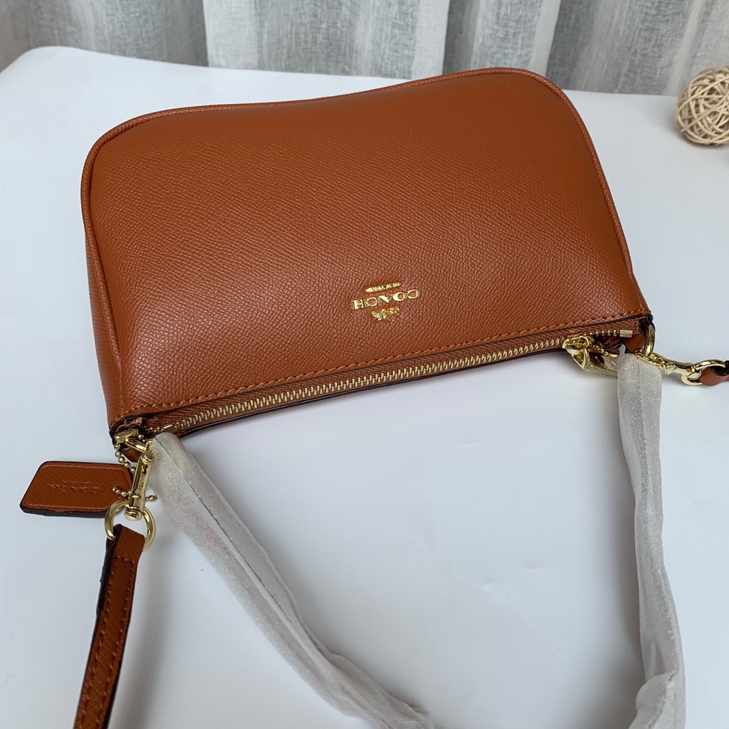 （Shopee live）25591 coach Top Handle Pouch Women Handbag Crossbody Sling Mahjong Bag