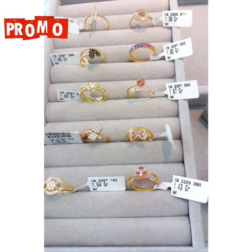 Cincin dewasa wanita kadar 375 8k promo fashion ringan cocok untuk kado