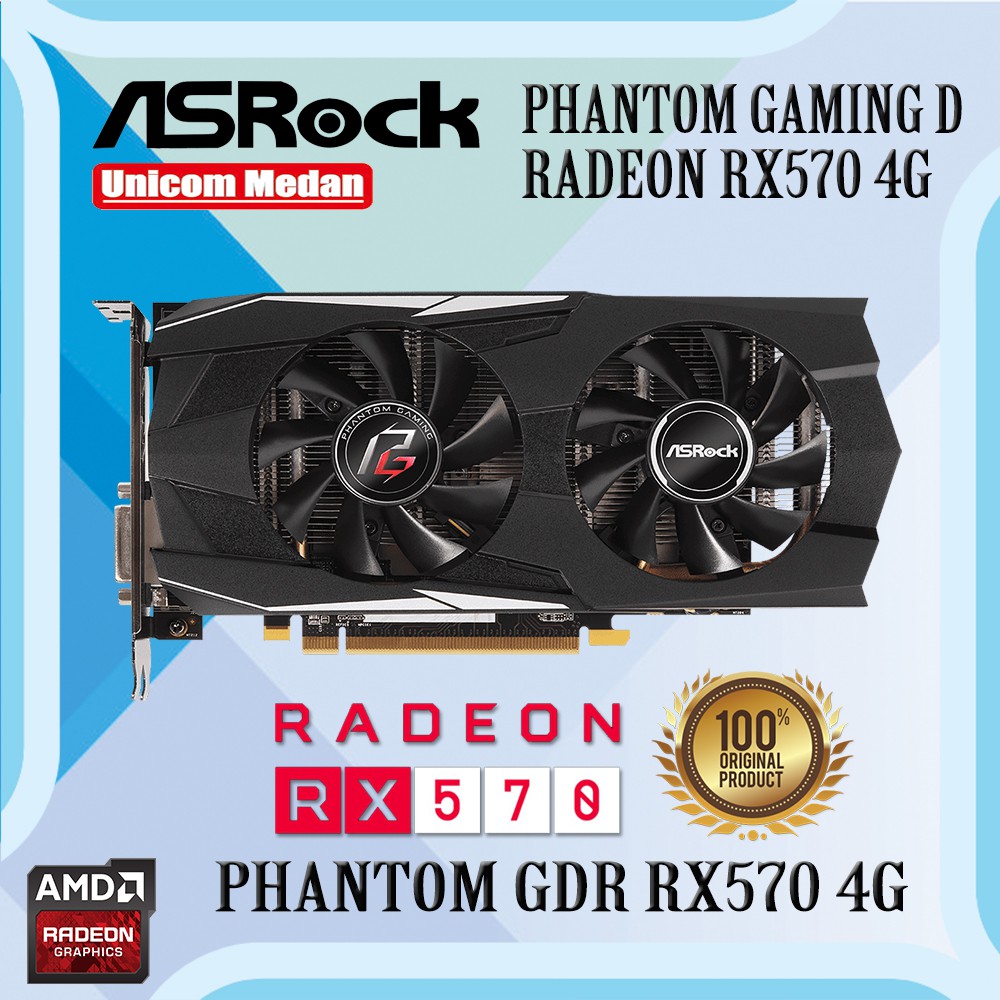 Asrock Rx570 4gb Gddr5 Phantom Gaming Vga Card Amd Radeon Graphic Card Shopee Indonesia