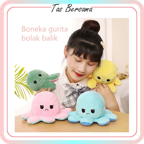 Boneka Gurita Octopus Bolak-Balik Dua Sisi Reversible / Boneka Lucu / ubur-ubur mini 18