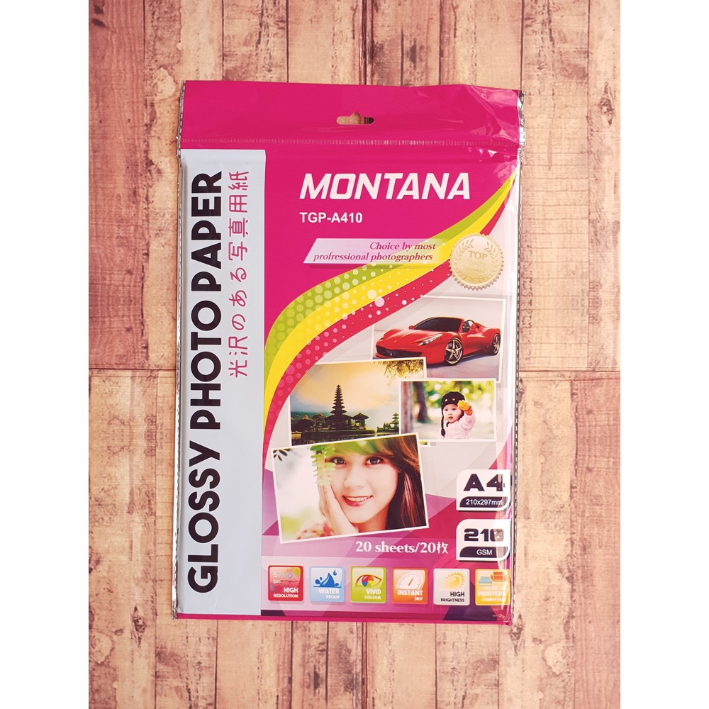 Kertas Photo - Photopaper - Montana Glossy Paper 210 Gsm - Montana TGP-A410