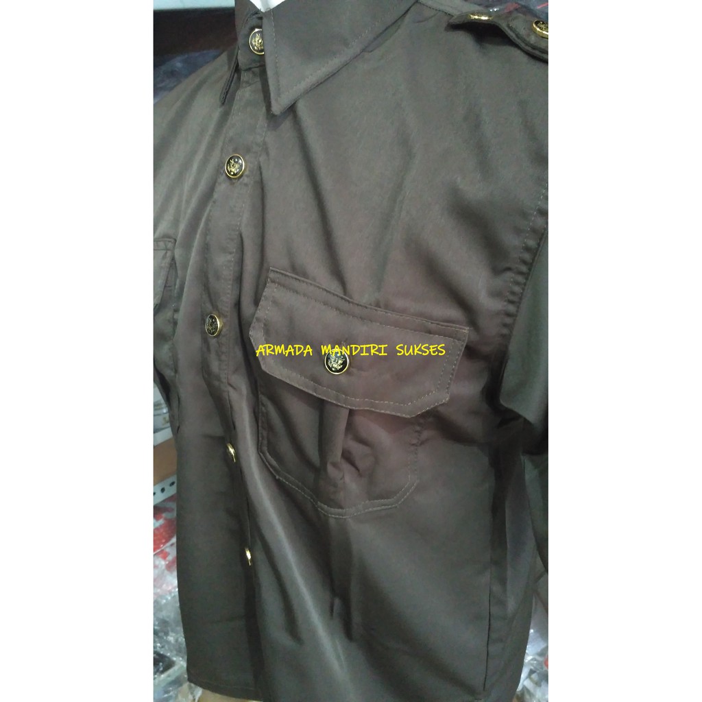 Seragam Safari Security Coklat - Safari Tangan Pendek Coklat