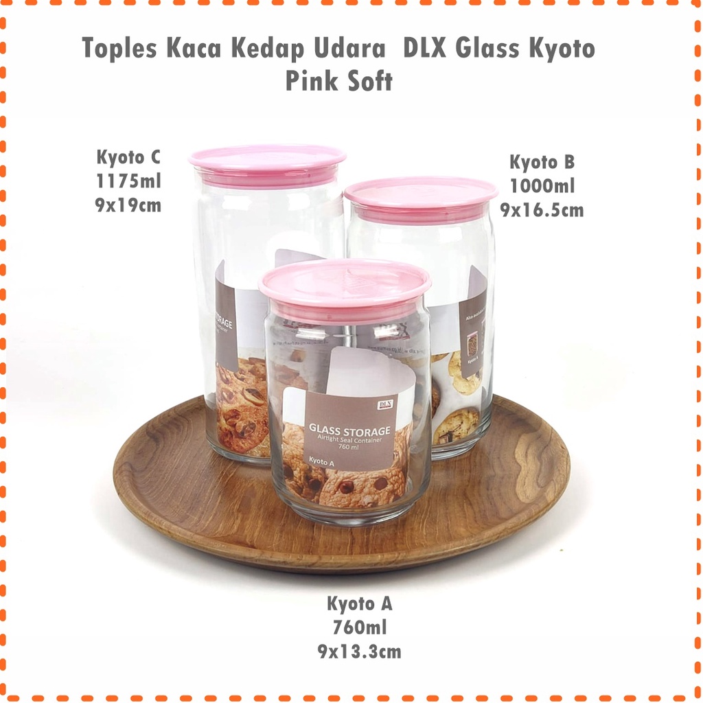 [Set 3pcs] Toples Kaca DLX  Glass Kyoto Mix A, B, C