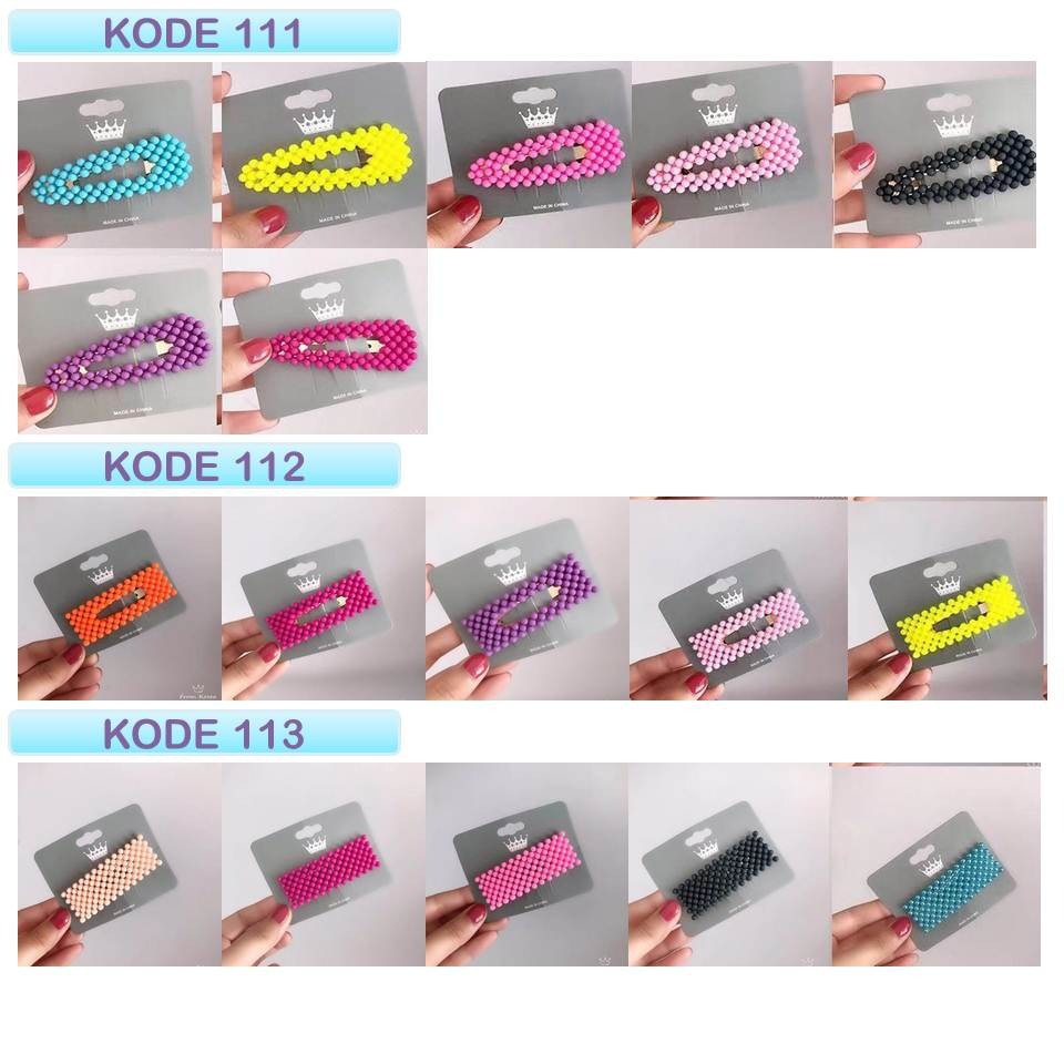 RSB JR161 Fashion Jepit Rambut Hairclip Warna-Warni Model Dengan Mutiara Gaya Korea Untuk Wanita