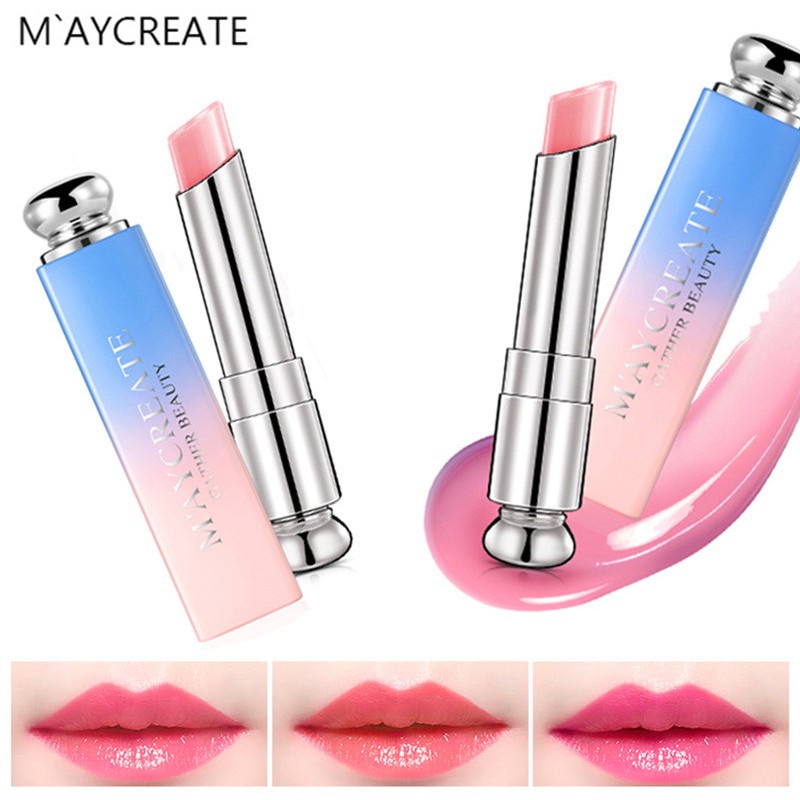 Lipstik Korea MAYCREATE Moisturizing Lipstick Color Changing / Lipgloss / Lipbalm Mencerahkan Bibir