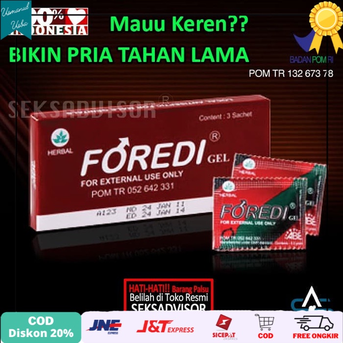 

◾COD◾ FOREDI GEL ORIGINAL Asli 100%. Obat Herbal Bikin Tahan Lama - 1 pcs