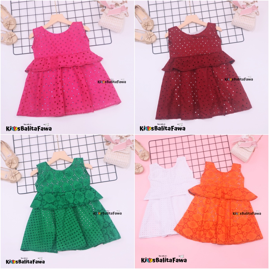 Dress Inara uk Bayi - 4 Tahun / Dres Brukat Anak Perempuan Kondangan Baju Kensi Premium Gaun Pesta