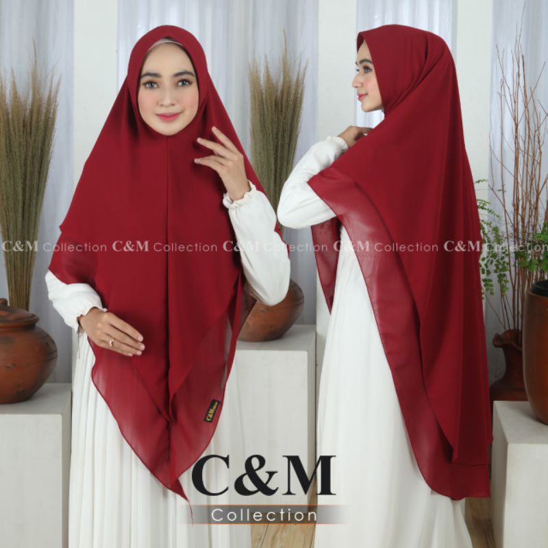 TERPOPULER KHIMAR SYAHILA JUMBO 2 LAYER/Khimar ceruty babydoll jumbo/Khimar jumbo 2 layer/Khimar