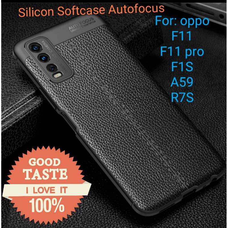 oppo F11 F11pro F1S A59 R7S Silicon Autofocus Leather Softcase Casing Cover TPU Kulit jeruk jelly