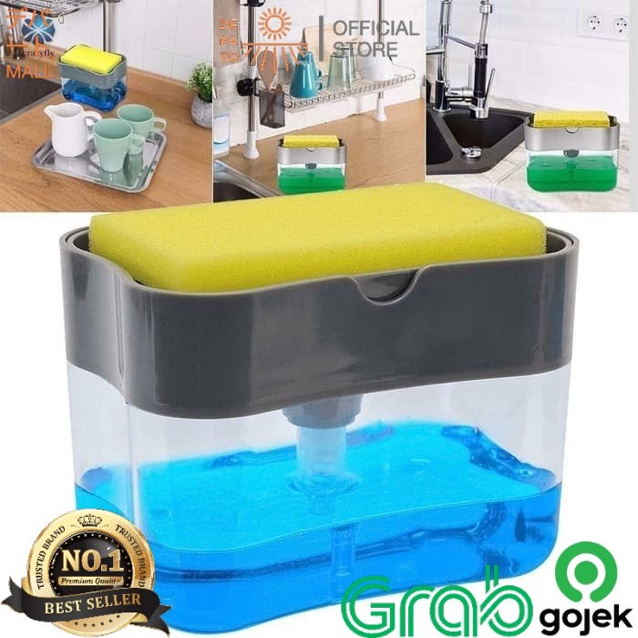 BAROKAH GAMIS GARANSI 1 BULAN Soap pump 2 in 1 Holder Spons Dispenser Sabun 2 in 1