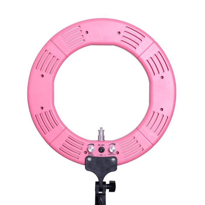 Travor Lampu Halo Ring Light Kamera 448 LED 18 Inch with Smartphone Holder - RL-18 - Pink