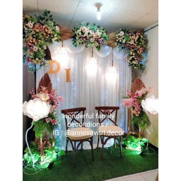 sewa dekorasi backdrop pernikahan nuansa putih 2 meter