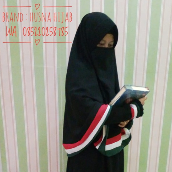 [BRAND HUSNA HIJAB] Khimar Ped Palestine / Kerudung Palestina